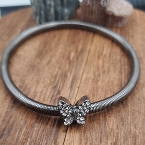 Elegant Slinky Stretch Butterfly Bracelet with Crystal Accents B3331